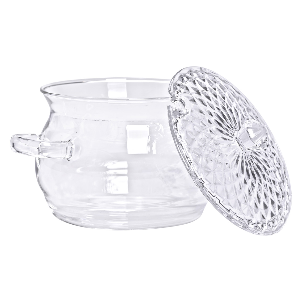 Скляна каструля прозора з кришкою 2 (л) жаростійка HP-33-1