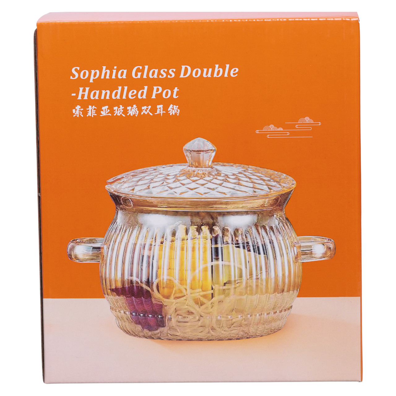 Скляна каструля прозора з кришкою 2 (л) жаростійка HP-33-1