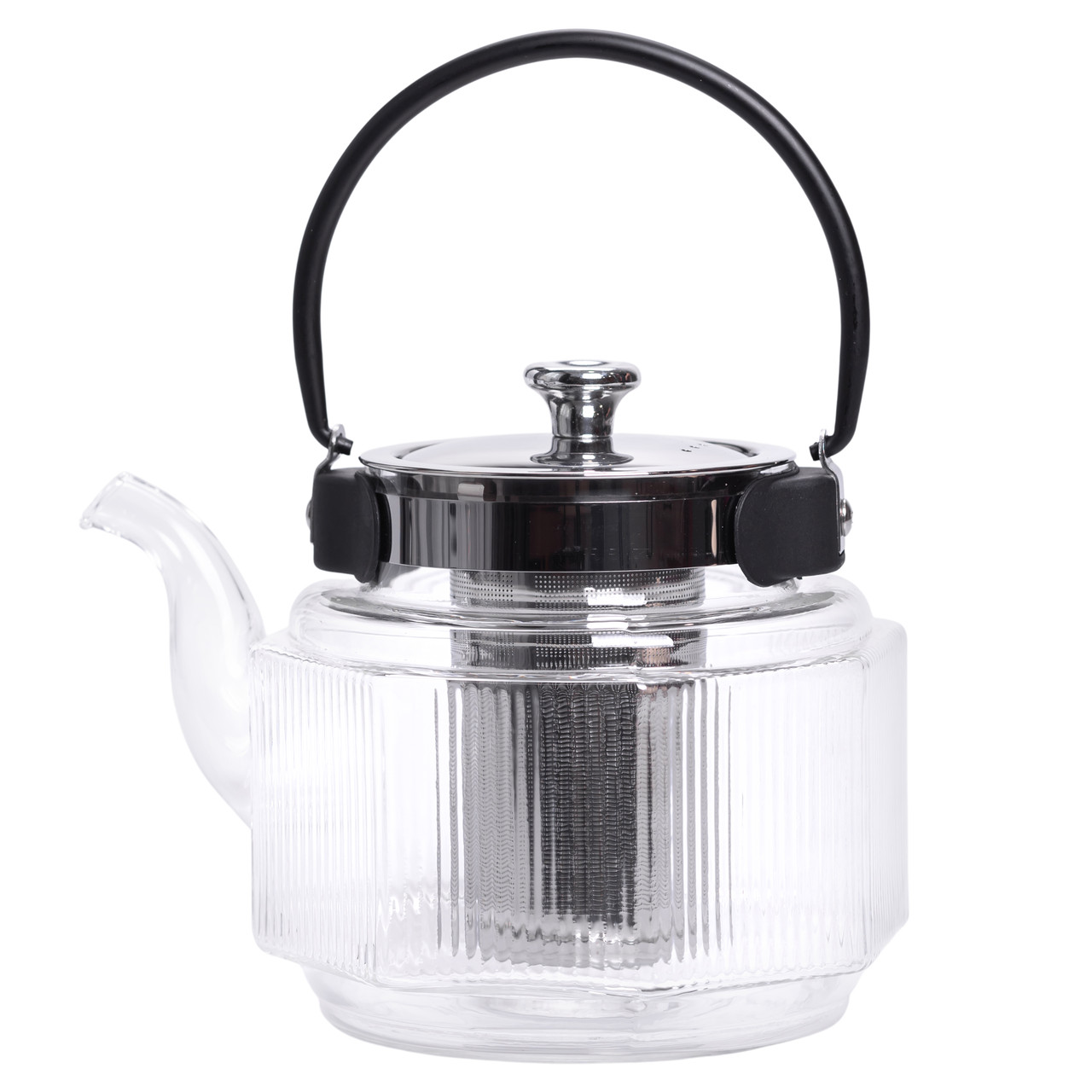 Заварник скляний чайник 1.1 л з ручкою і фільтром прозорий HP-33-4