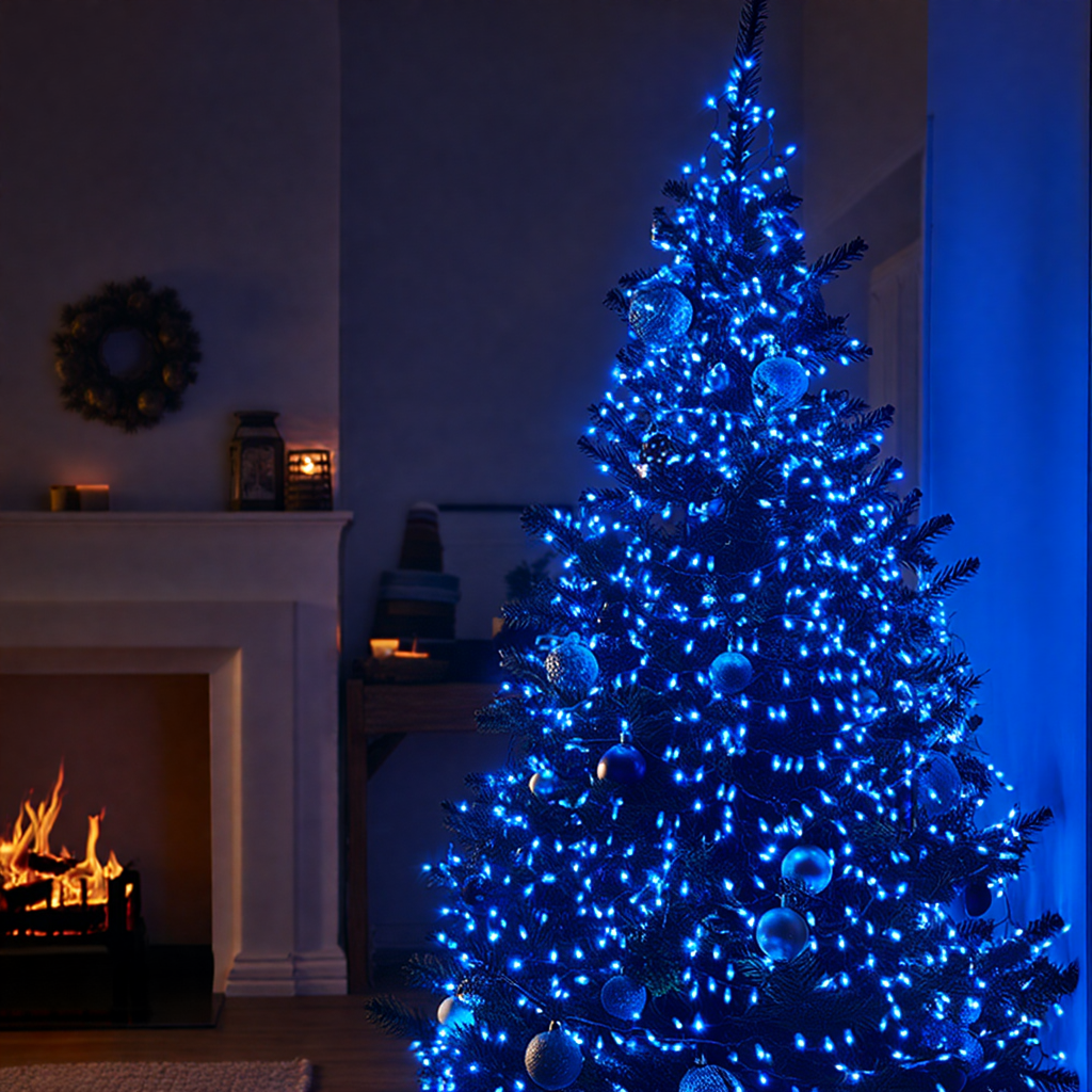 Гірлянда Нитка вулична 30 м 300 LED білий провід Синій CF300L30MWBL