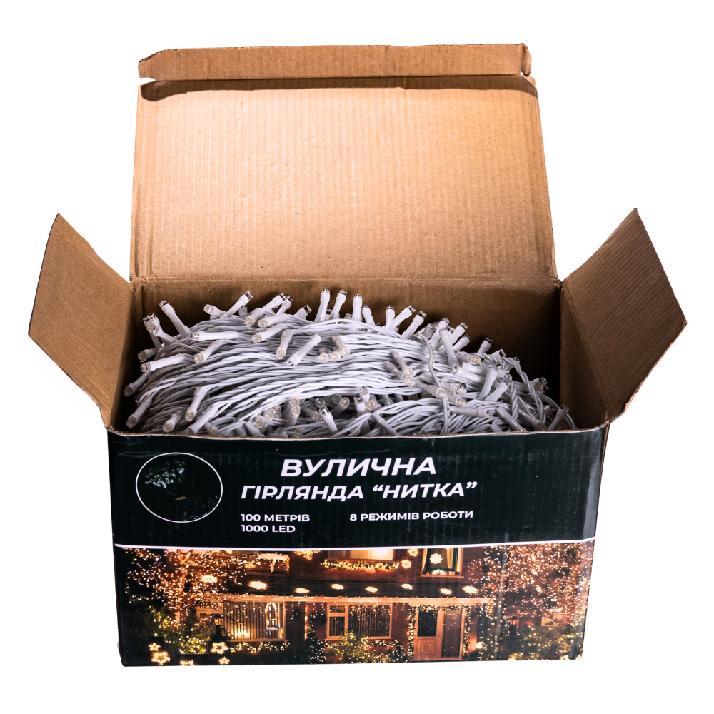 Гірлянда Різдвяна фея вулична 100 м 1000 LED білий провід Білий CF1000L100MWW