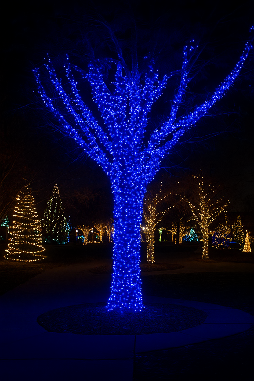 Гірлянда Різдвяна фея вулична 100 м 1000 LED білий провід Синій CF1000L100MWBL