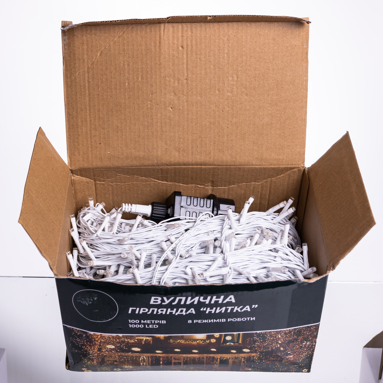 Гірлянда Різдвяна фея вулична 100 м 1000 LED білий провід Синій CF1000L100MWBL