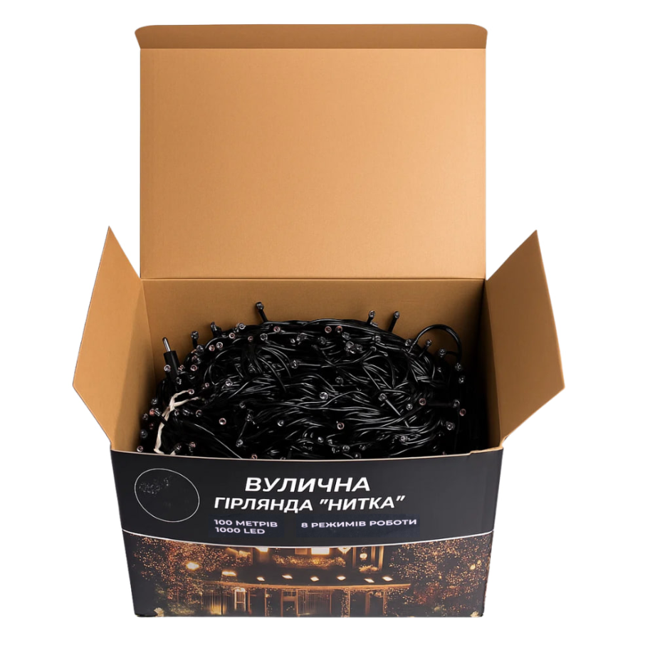 Гірлянда Різдвяна фея вулична 100 (м) 1000 LED чорний провід Мультиколір CF1000L100MBML
