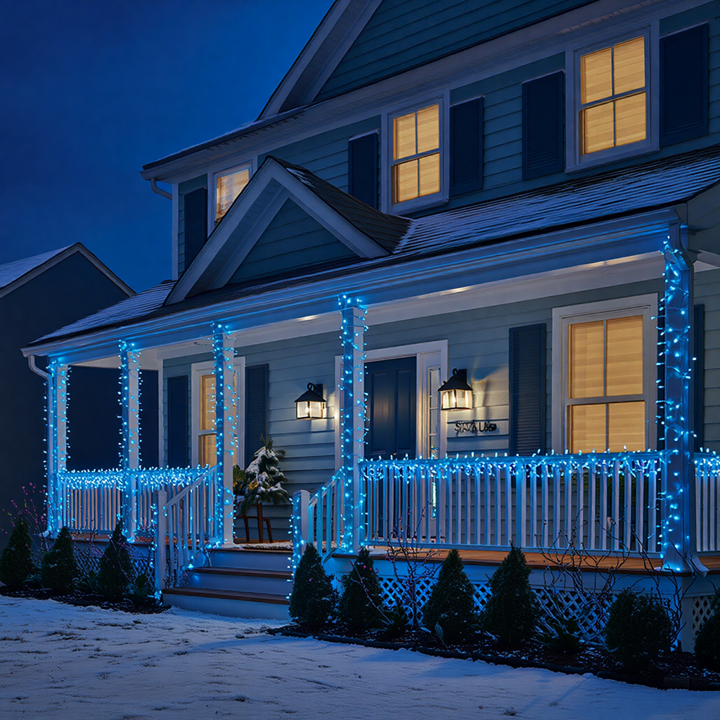 Гірлянда Різдвяна фея вулична 50 м 500 LED білий провід Синій CF500L50MWBL