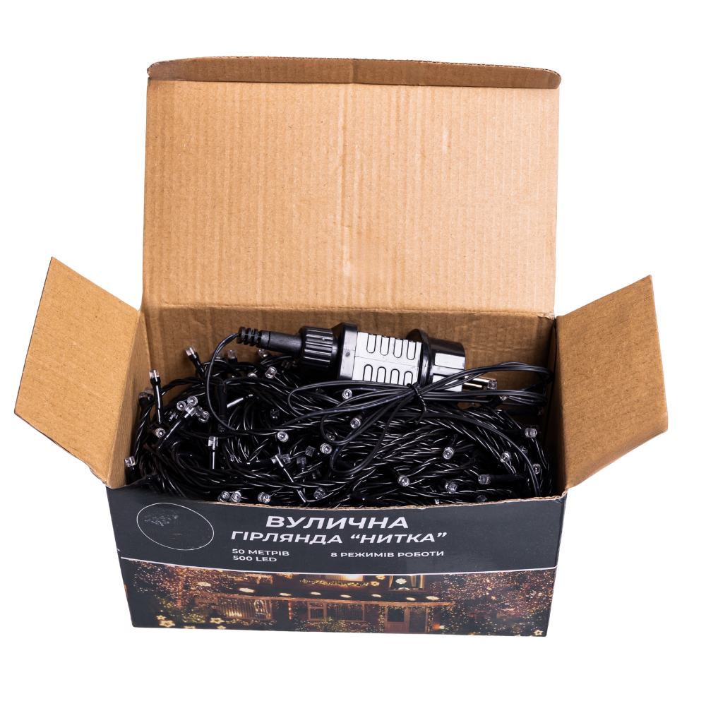 Гірлянда Різдвяна фея вулична 50 (м) 500 LED чорний провід Синій CF500L50MBBL