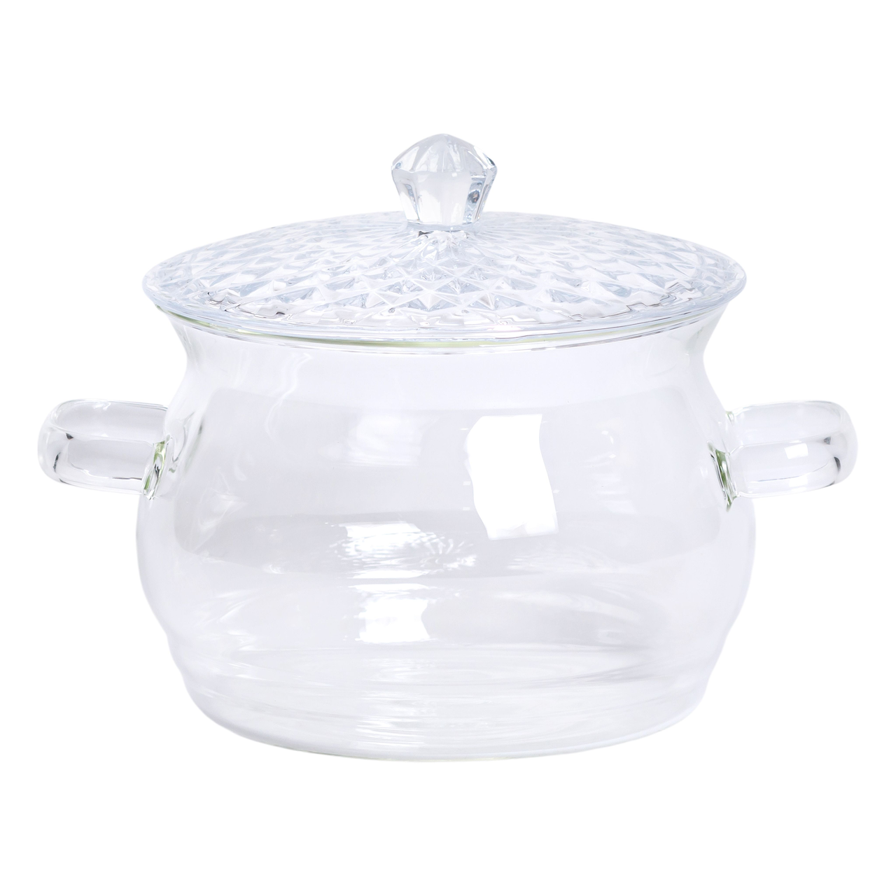 Каструля скляна з кришкою 2 літри з боросилікатного скла посуд супниця скляна з кришкою HP-34-6