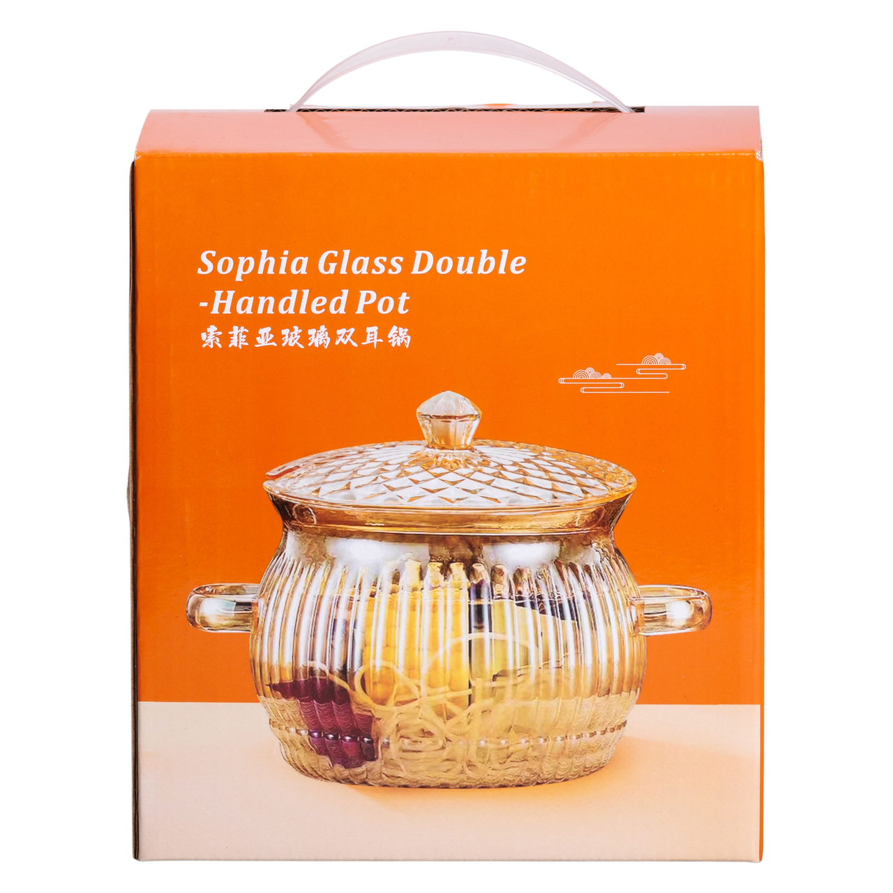 Каструля скляна з кришкою 2 літри з боросилікатного скла посуд супниця скляна з кришкою HP-34-6