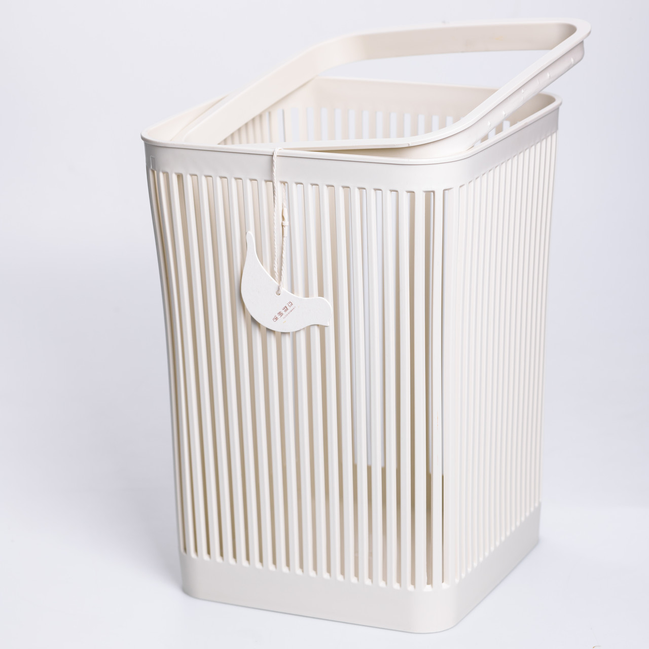 Кошик для сміття пластиковий в офіс для паперу 22×22×30 (см) кошик під сміття 8 (л) відро для сміття Бежевий HP-45-9BE