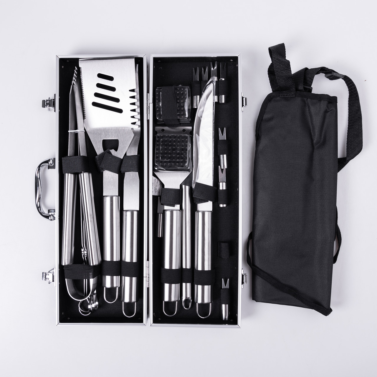Набір аксесуарів для барбекю, мангала, гриля 19 предметів 42х14х7.5 см в кейсі HP-21-3