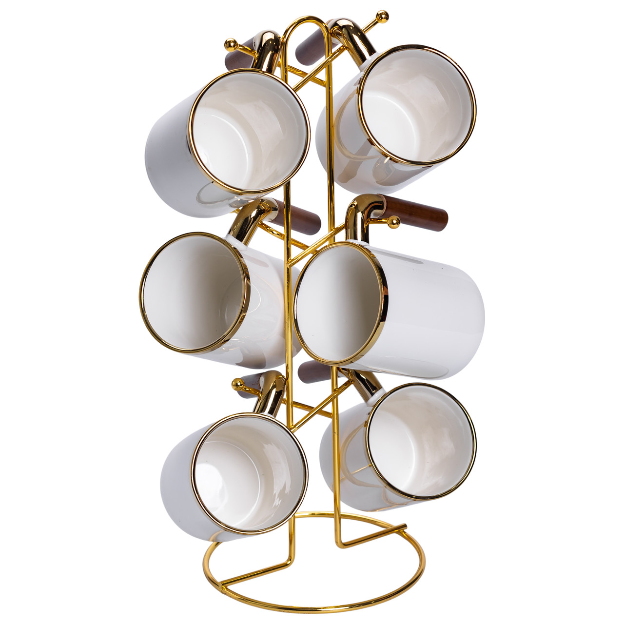 Набір чашок на металевій підставці 6 (шт) по 400 (мл) Білий HP-26-11