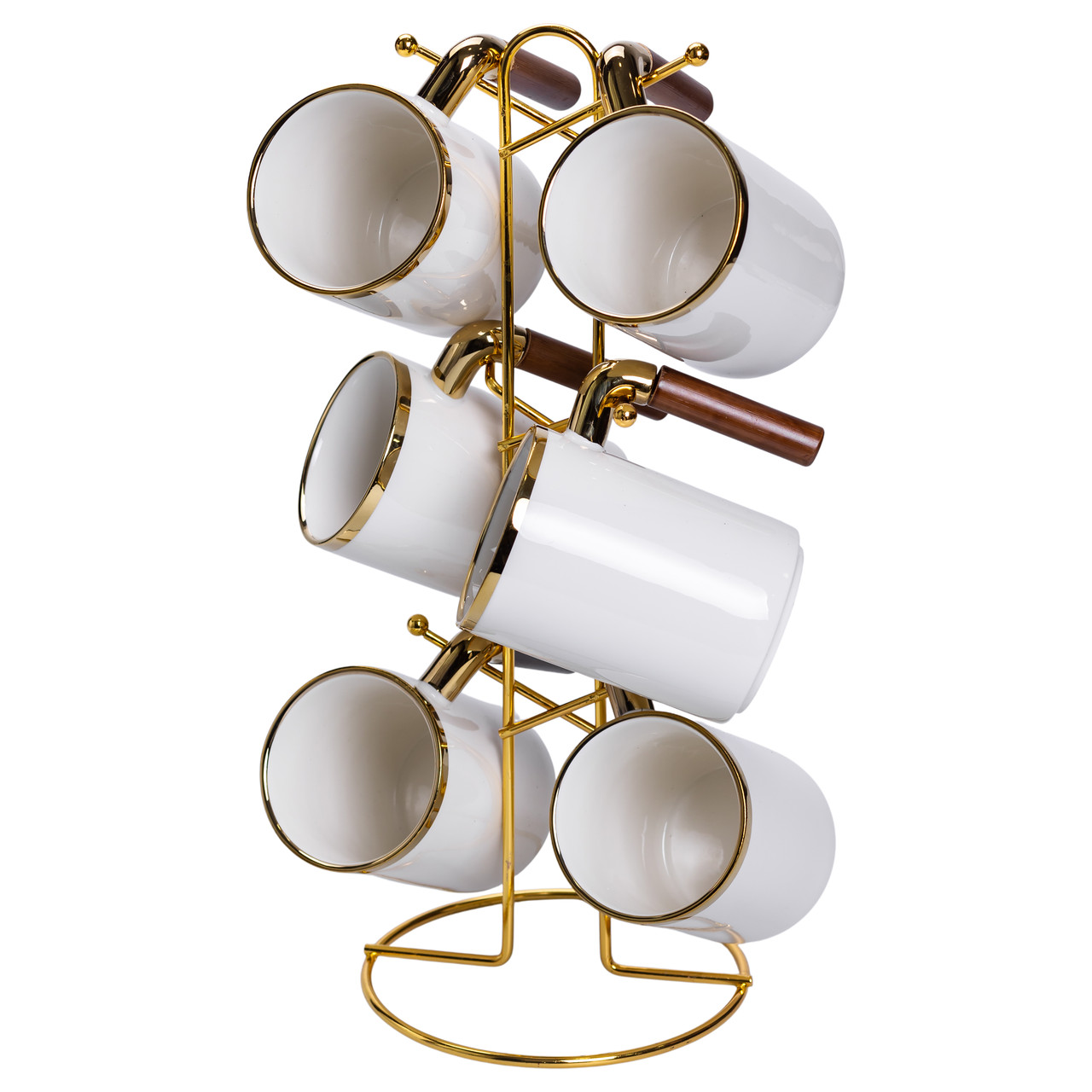 Набір чашок на металевій підставці 6 (шт) по 400 (мл) Білий HP-26-11