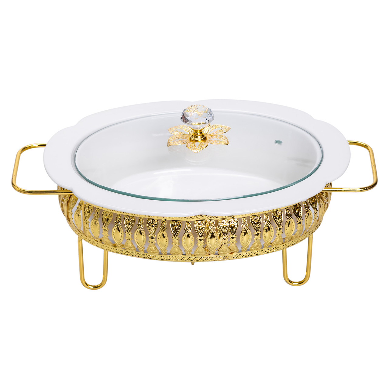 Настільна мармітниця 32×23×14 (см) порцелянова 1.2 (л) на металевій підставці HP-26-8