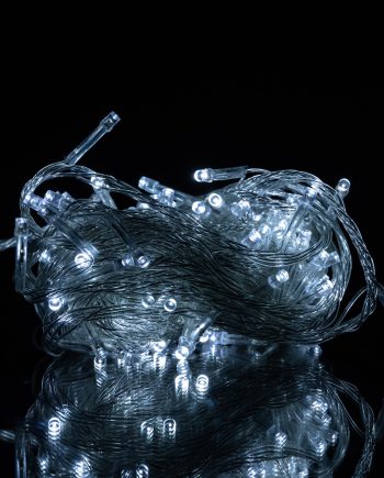 Новорічна гірлянда кімнатна нитка 10 м 120 LED білий провід Білий W120LED10MWW