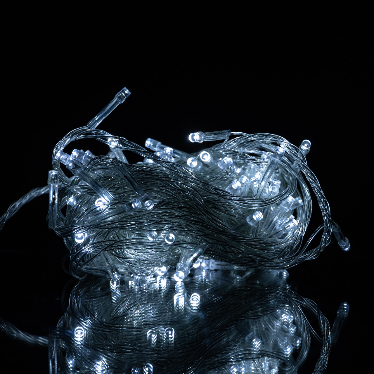 Новорічна гірлянда кімнатна нитка 10 м 120 LED білий провід Білий W120LED10MWW