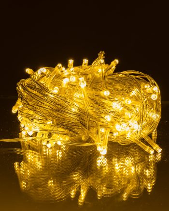 Новорічна гірлянда кімнатна нитка 10 м 120 LED кімнатна гірлянда білий провід Жовте світло W120LED10MWY