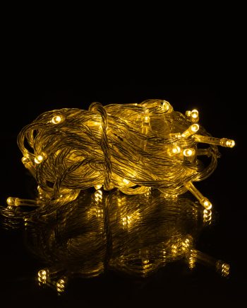 Новорічна гірлянда кімнатна нитка 10 м 120 LED чорний провід Жовтий W120LED10MBY