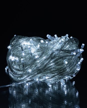 Новорічна гірлянда кімнатна нитка 14 м 160 LED кімнатна гірлянда білий провід Біле світло W160LED16MWW