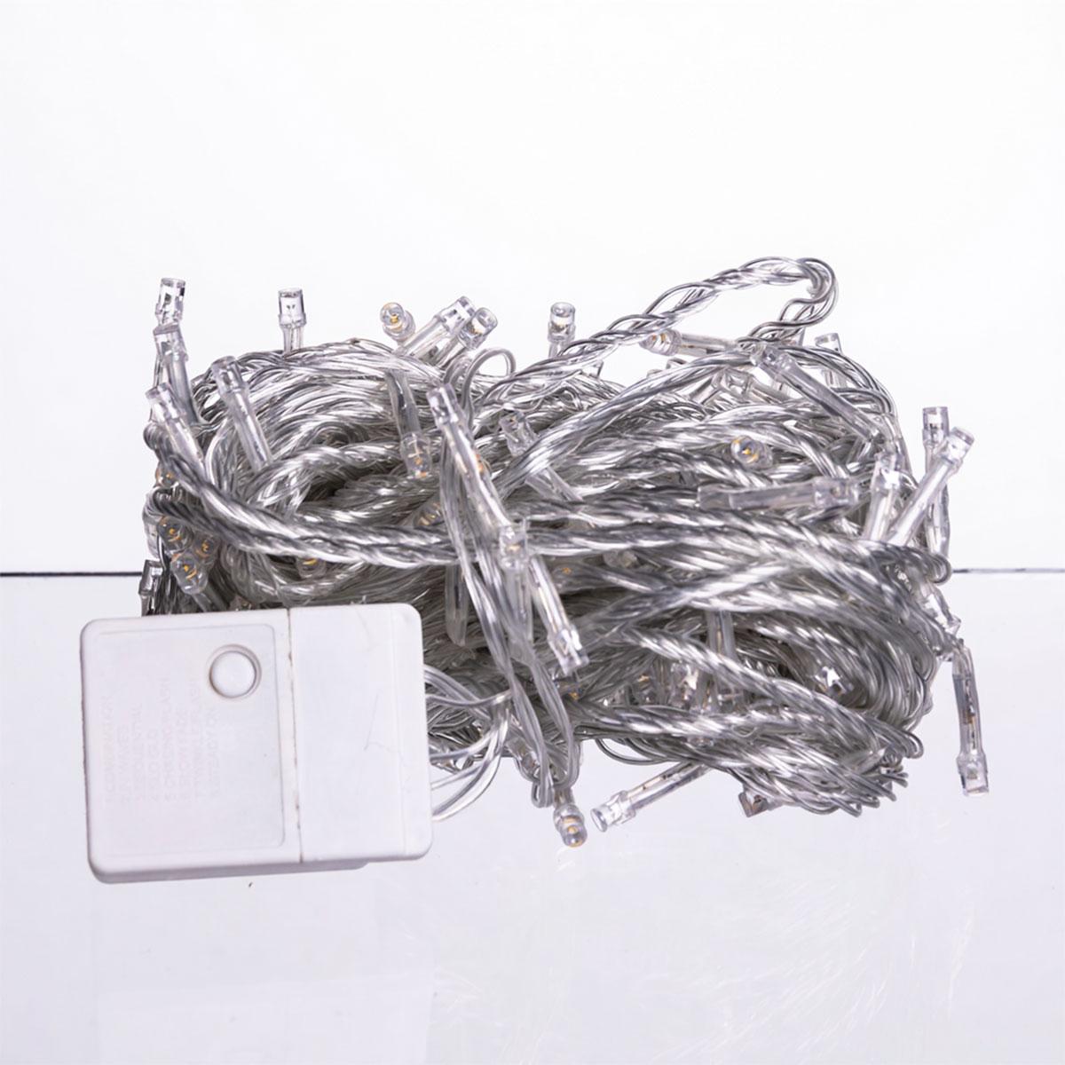 Новорічна гірлянда кімнатна нитка 14 м 160 LED кімнатна гірлянда білий провід Жовте світло W160LED16MWY