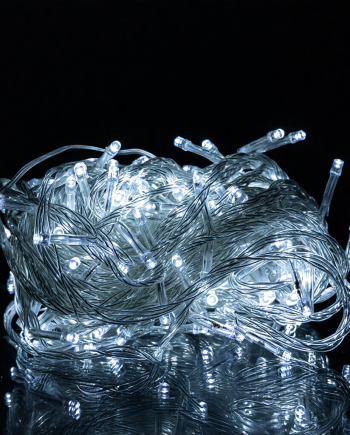 Новорічна гірлянда кімнатна нитка 18 м 180 LED білий провід Білий W180LED18MWW