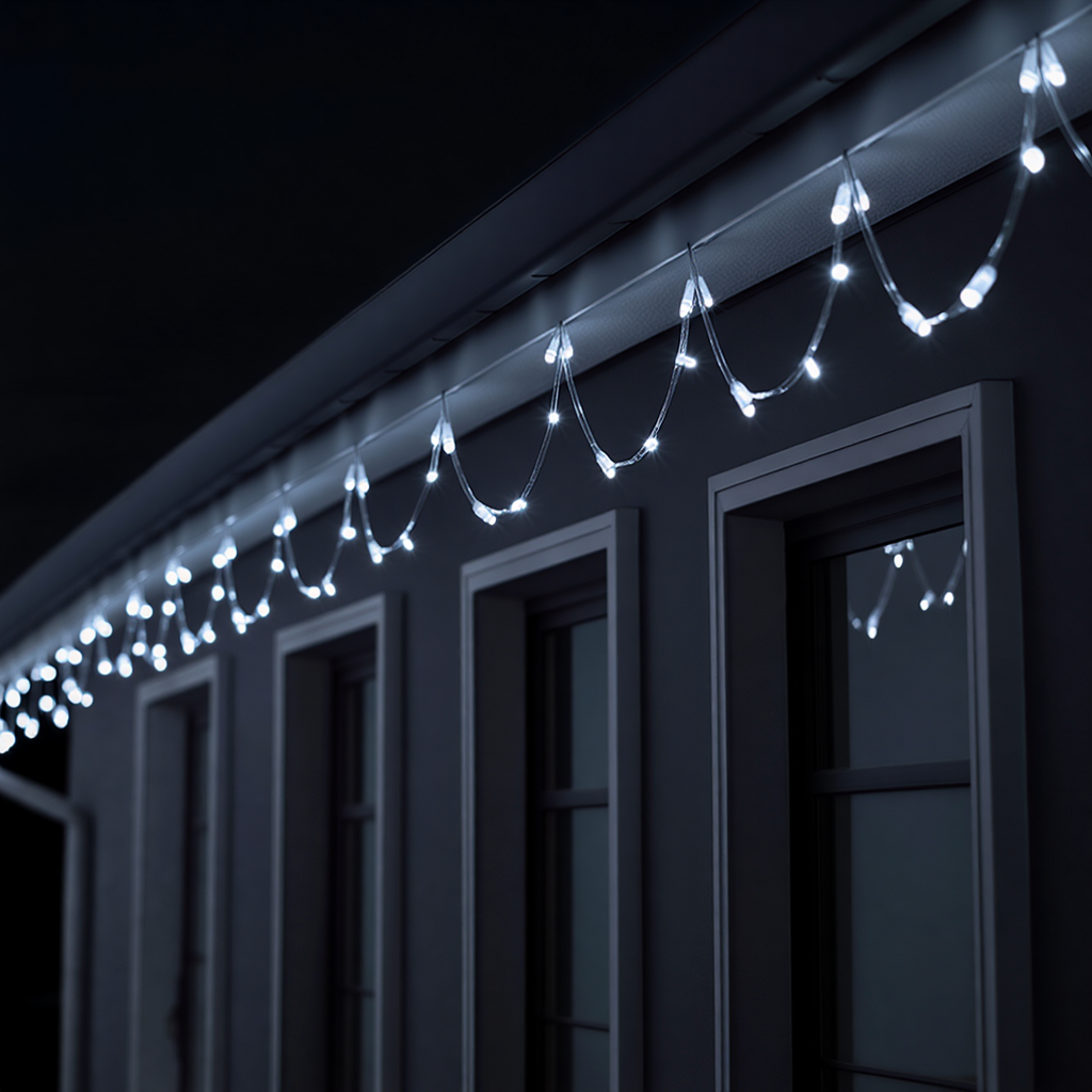 Новорічна гірлянда кімнатна нитка 18 м 180 LED білий провід Білий W180LED18MWW