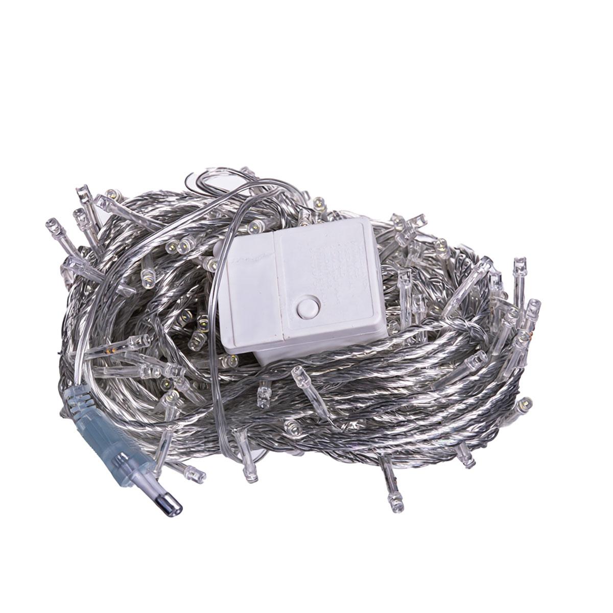 Новорічна гірлянда кімнатна нитка 22 м 220 LED кімнатна гірлянда білий провід Біле світло W220LED22MWW