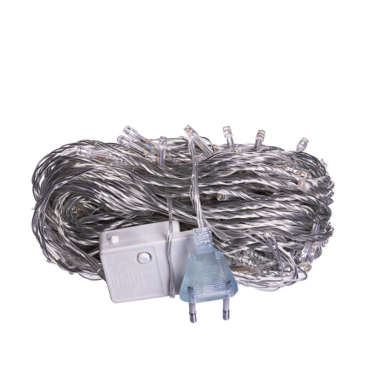 Новорічна гірлянда кімнатна нитка 22 м 220 LED білий провід Жовтий W220LED22MWY