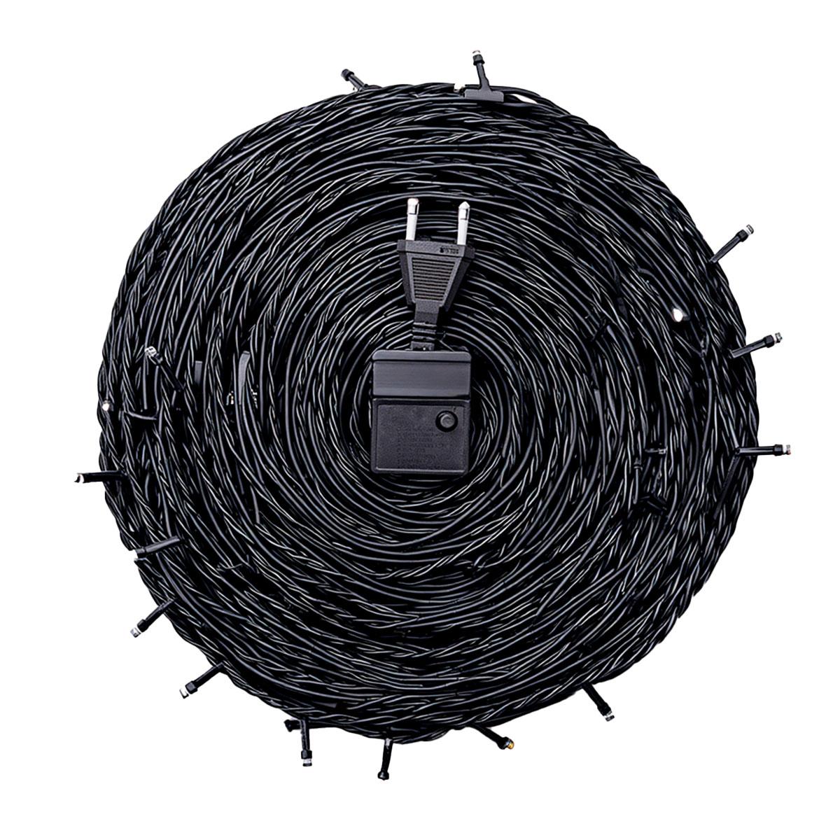 Новорічна гірлянда кімнатна нитка 22 м 220 LED чорний провід Білий W220LED22MBW