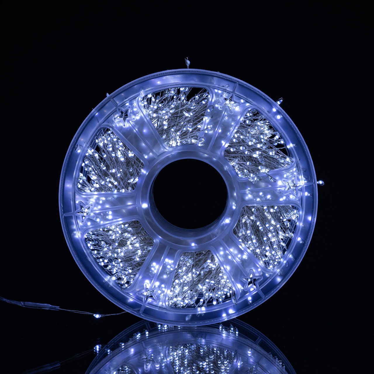 Новорічна гірлянда кімнатна роса Хвойна лапа 50 м 1500 LED білий провід Біле сяйво D1500L50MWW