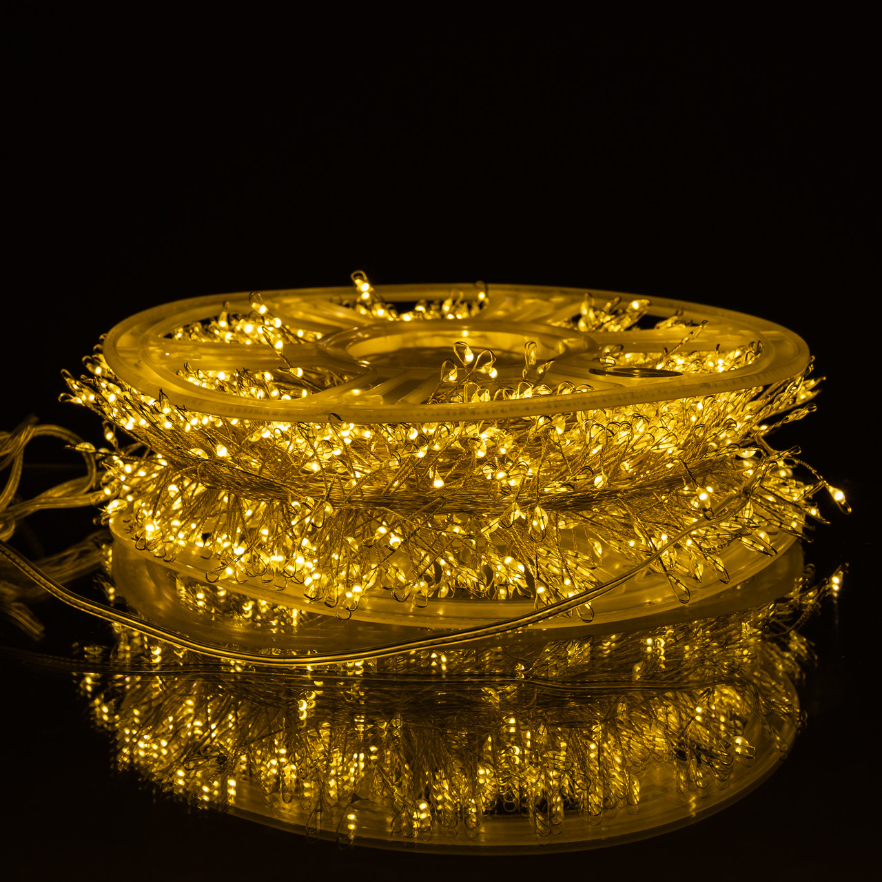 Новорічна гірлянда кімнатна роса Хвойна лапа 50 м 1500 LED білий провід Жовте сяйво D1500L50MWY