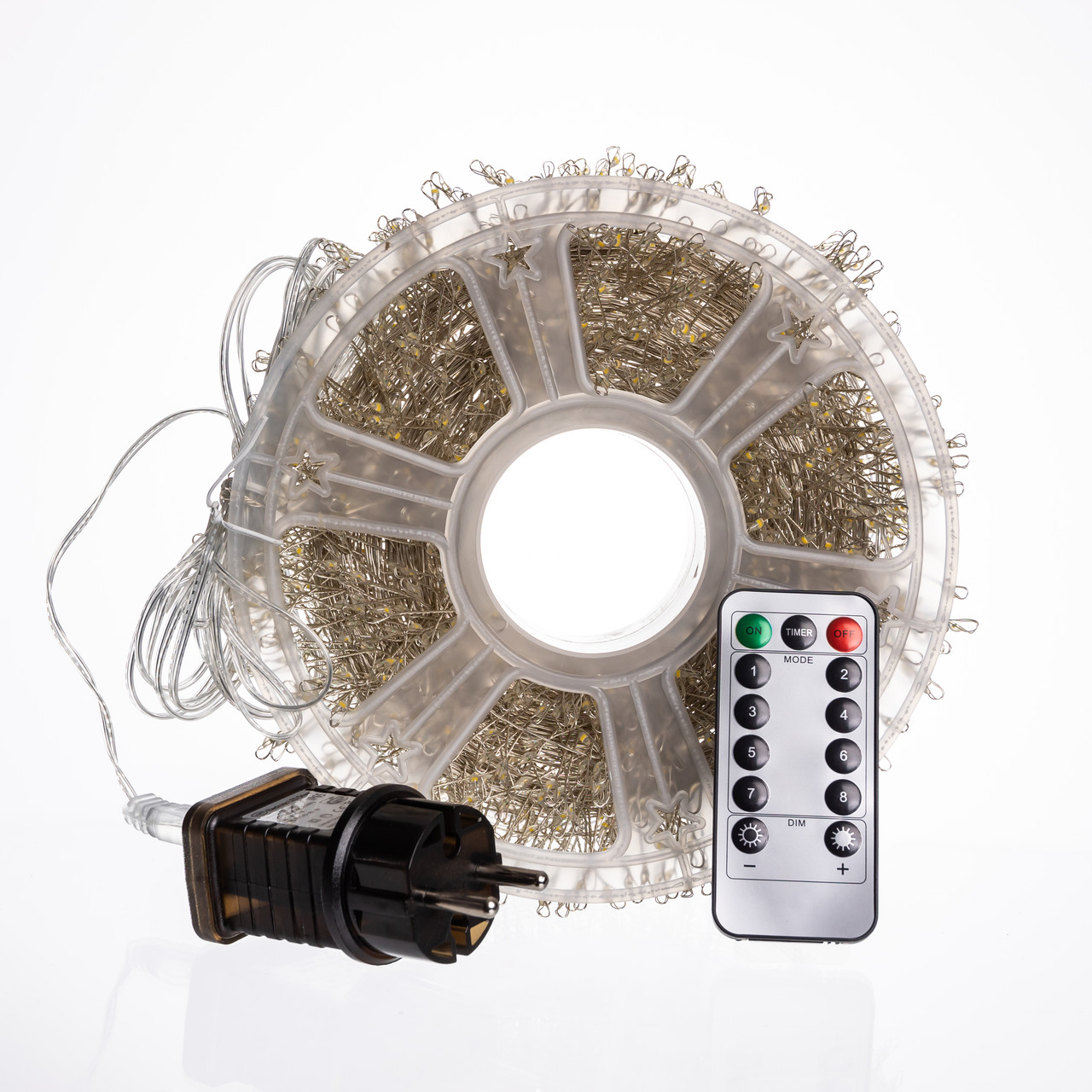 Новорічна гірлянда кімнатна роса Хвойна лапа 50 м 1500 LED білий провід Жовте сяйво D1500L50MWY