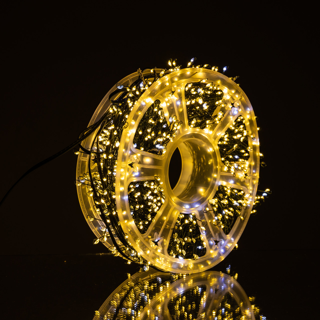 Новорічна гірлянда кімнатна роса Хвойна лапа 50 м 1500 LED зелений провід Жовте сяйво D1500L50MGY