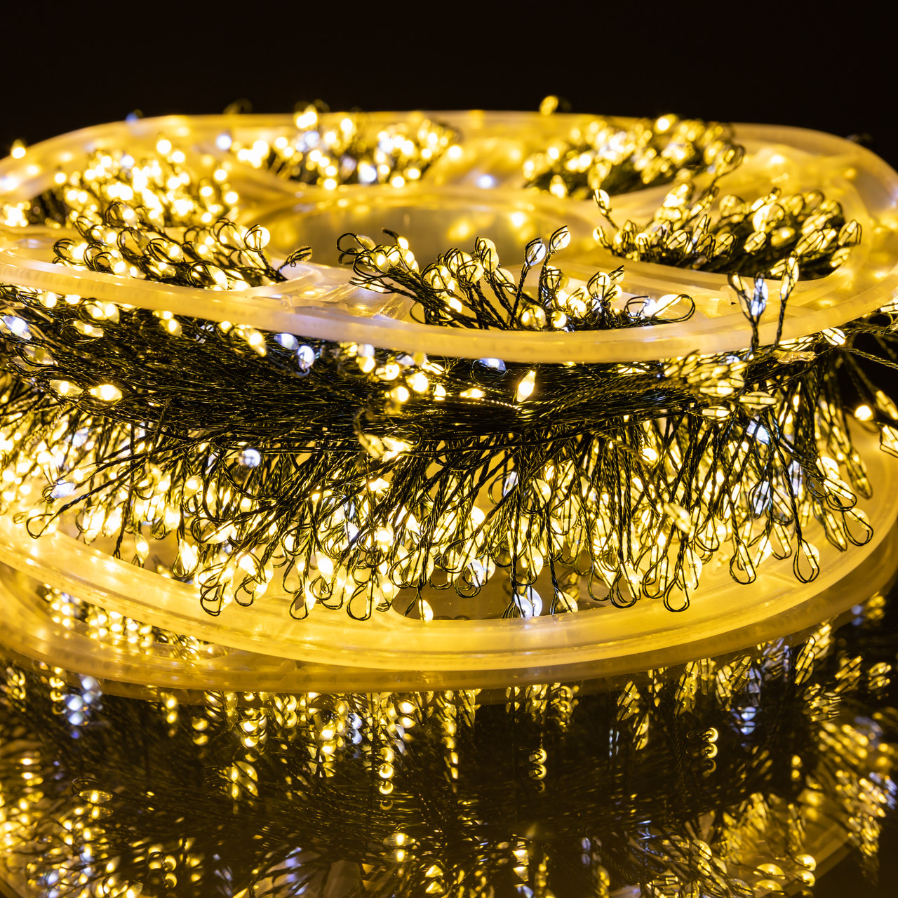 Новорічна гірлянда кімнатна роса Хвойна лапа 50 м 1500 LED зелений провід Жовте сяйво D1500L50MGY