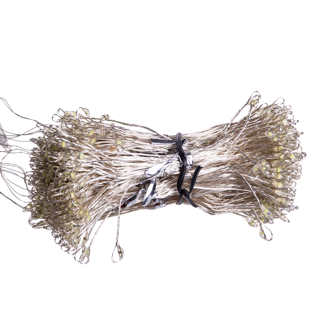 Новорічна гірлянда кімнатна штора роса Хвойна лапа 3х3 м 600 LED Біле світло D600LED3MW