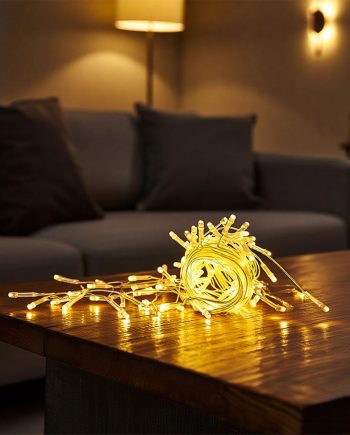 Новорічна гірлянда штора 1,5х1,5 м 64 LED кімнатна гірлянда білий провід Жовте світло ZWM1564LEDY