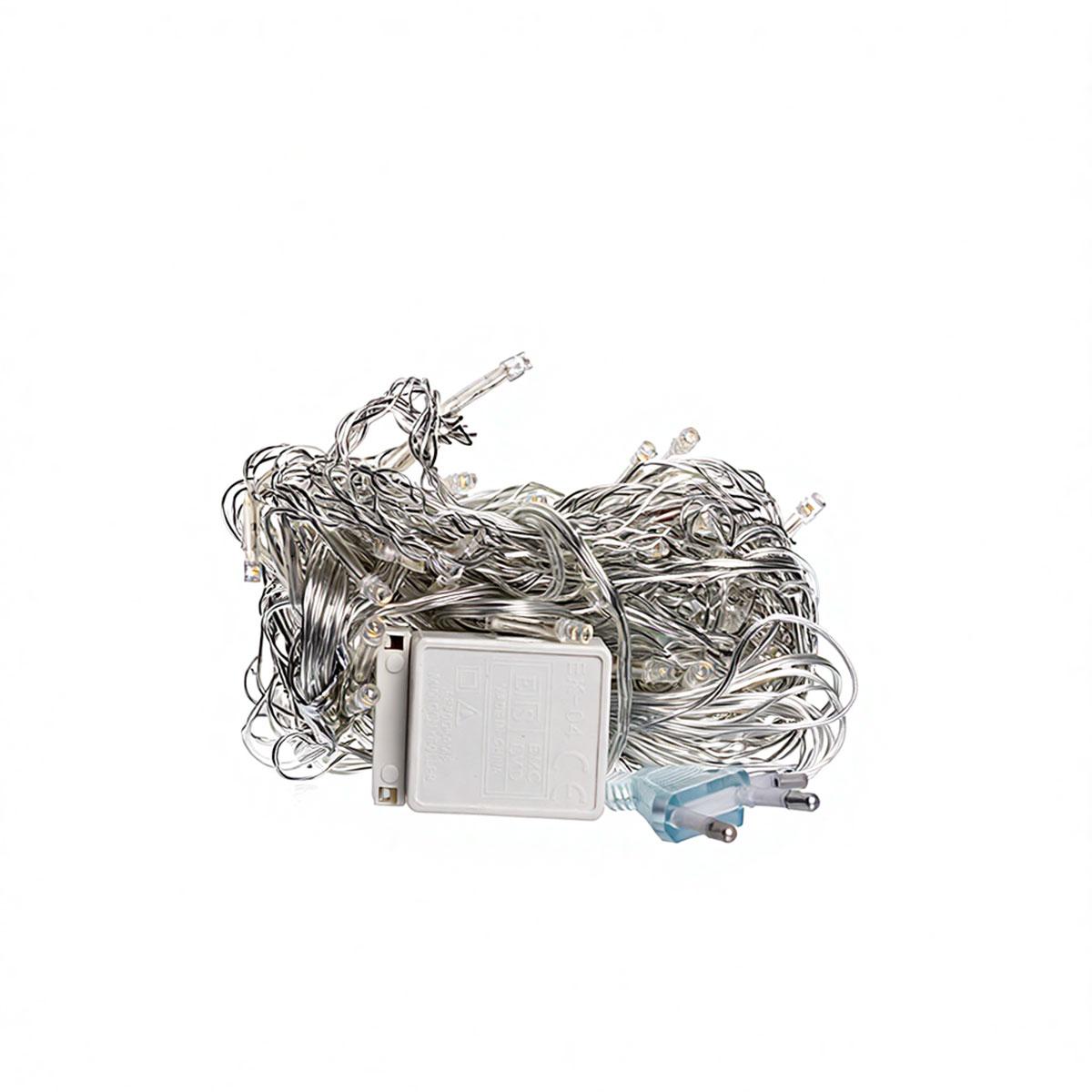 Новорічна гірлянда штора 1,5х1,5 м 64 LED кімнатна гірлянда білий провід Жовте світло ZWM1564LEDY