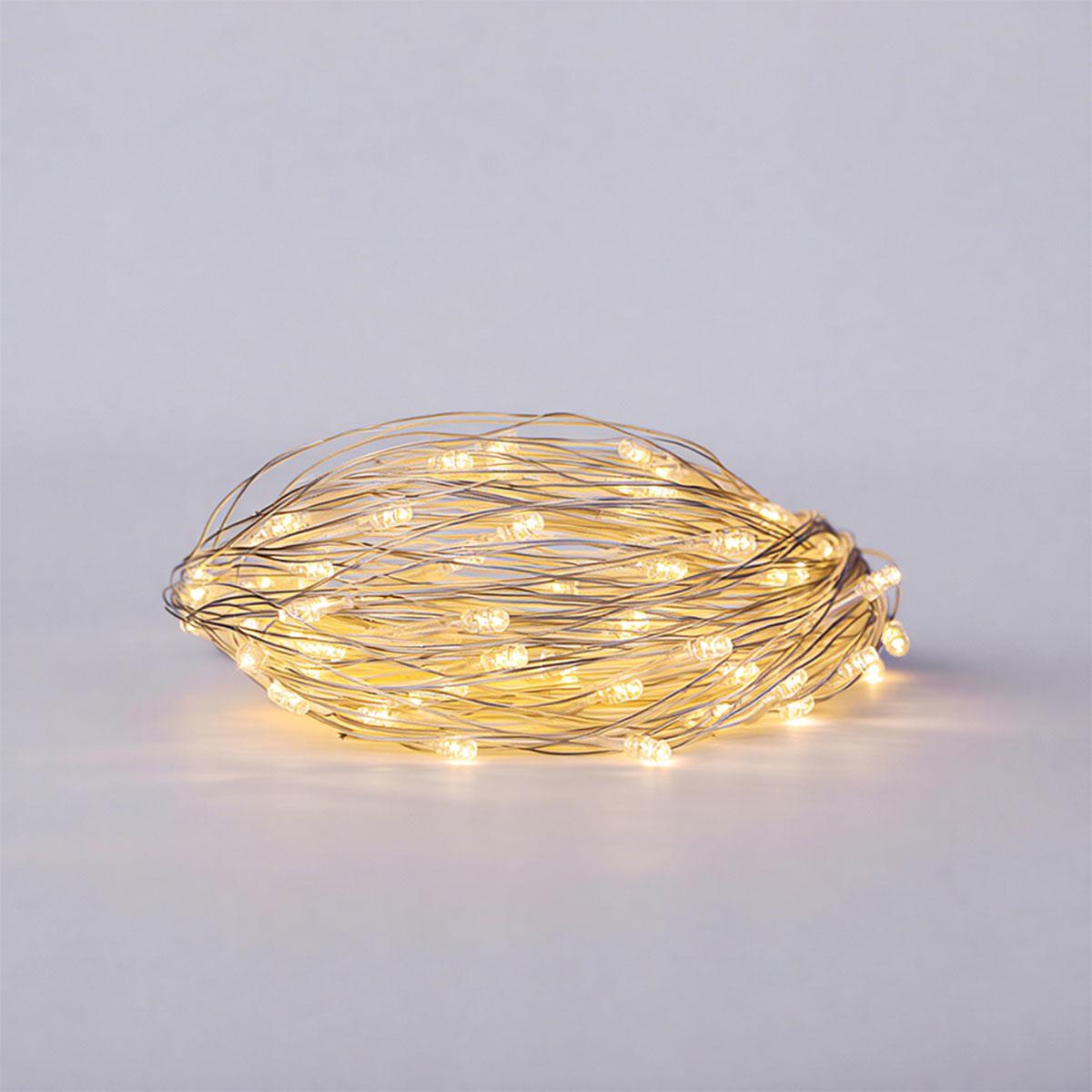 Новорічна гірлянда штора 2х2 м 80 LED кімнатна білий провід Жовтий ZWM2280LEDY