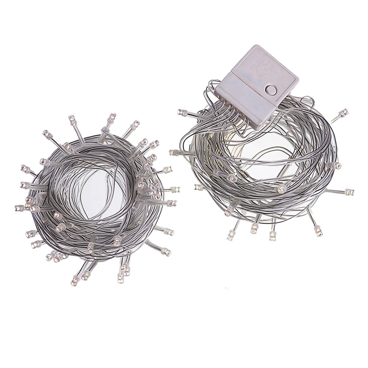 Новорічна гірлянда штора 2х2 м 80 LED кімнатна білий провід Жовтий ZWM2280LEDY