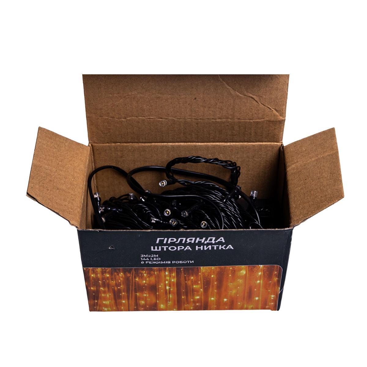 Новорічна гірлянда штора 3х2 м 144 LED кімнатна білий провід Жовтий ZWM32144LEDY