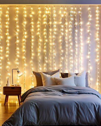 Новорічна гірлянда штора 3х3 м 192 LED кімнатна білий провід Жовтий ZWM33192LEDY