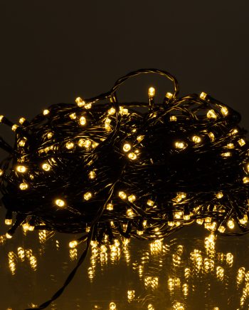 Новорічна гірлянда вулична 30 м 300 LED з сонячною батареєю чорний провід Жовтий SB300L30MBY