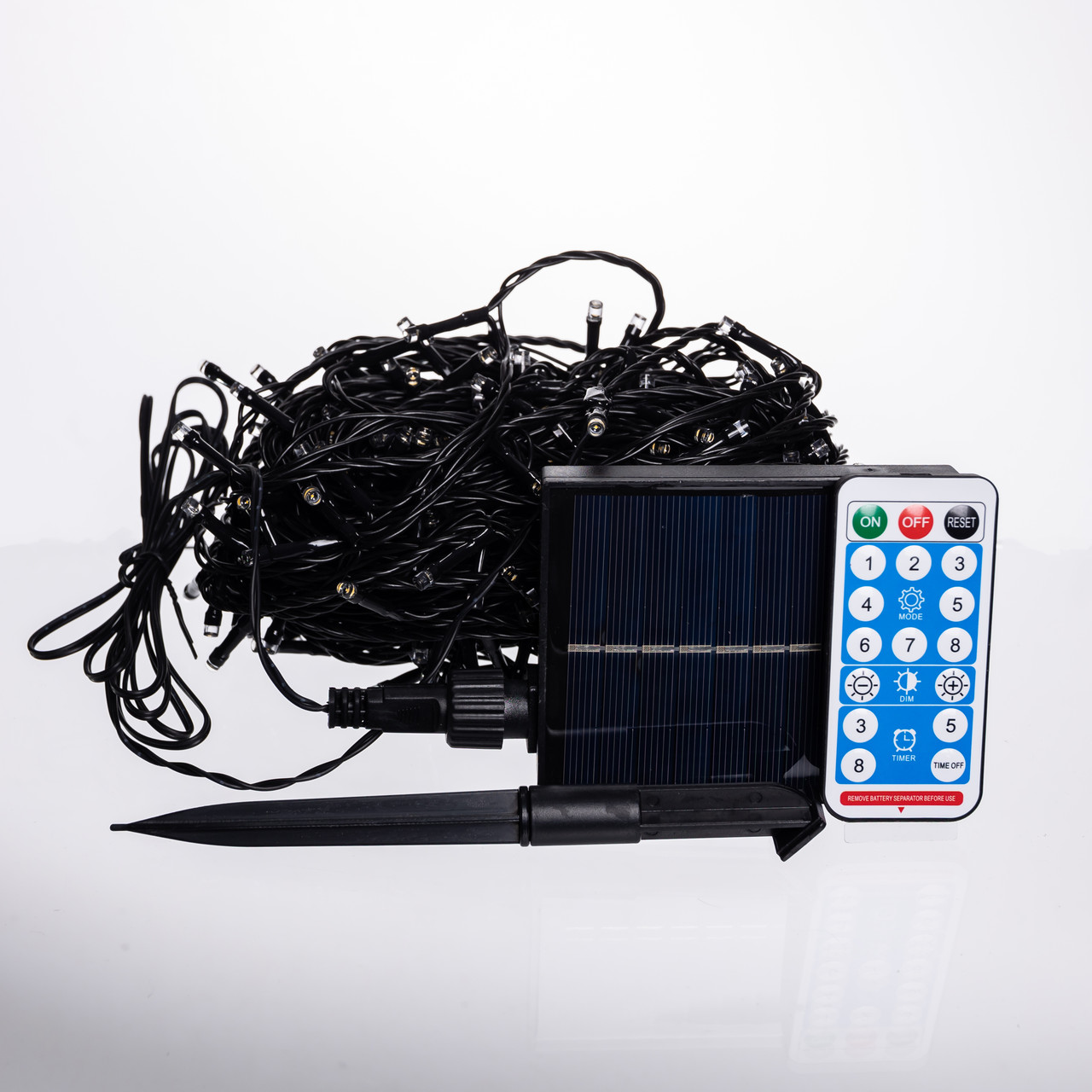 Новорічна гірлянда вулична 30 м 300 LED з сонячною батареєю чорний провід Жовтий SB300L30MBY