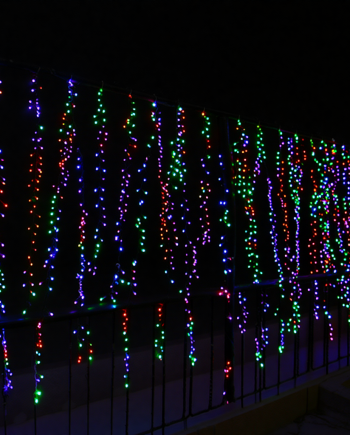 Новорічна гірлянда вулична Бахрома 36 м 600 LED чорний провід Мультиколор 36МBML