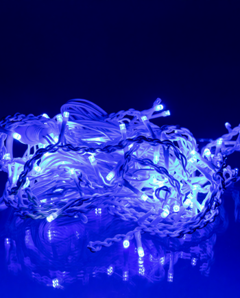 Новорічна гірлянда вулична Бахрома 6 м 105 LED білий провід Синій 6МWBL