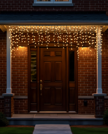 Новорічна гірлянда вулична Бахрома 6 м 105 LED чорний провід Жовтий 6МBY