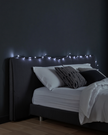 Новорічна кімнатна гірлянда нитка 6 м 50 LED чорний провід Білий W50LED6MBW