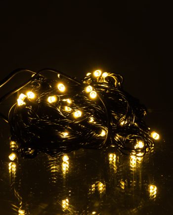 Новорічна кімнатна гірлянда нитка 6 м 50 LED чорний провід Жовтий W50LED6MBY