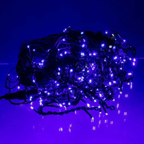 Вулична гірлянда Бахрома 20 м 335 LED гірлянда штора чорний провід Синій 20MBBL