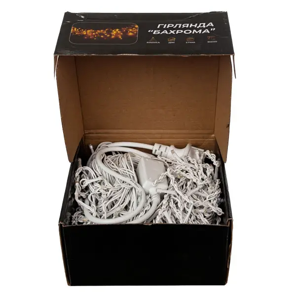 Вулична гірлянда Бахрома 25 м 405 LED гірлянда штора білий провід Жовтий 25MWY