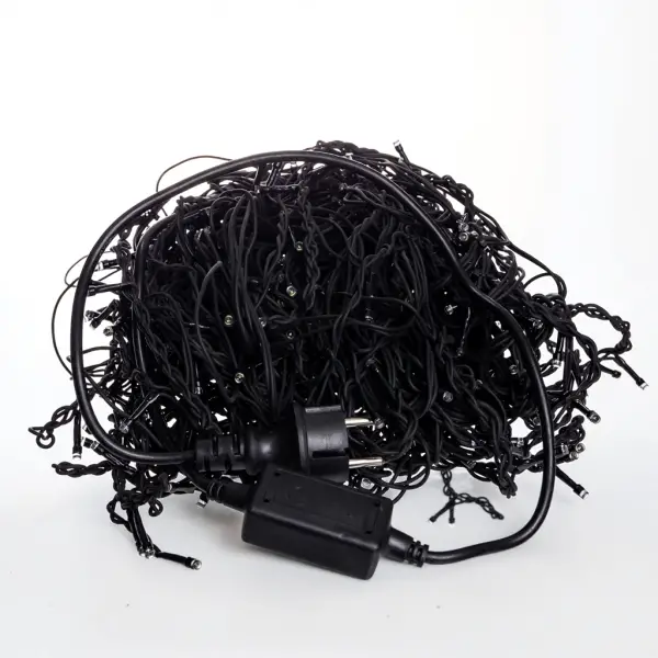 Вулична гірлянда Бахрома 25 м 405 LED чорний провід Білий 25MBW